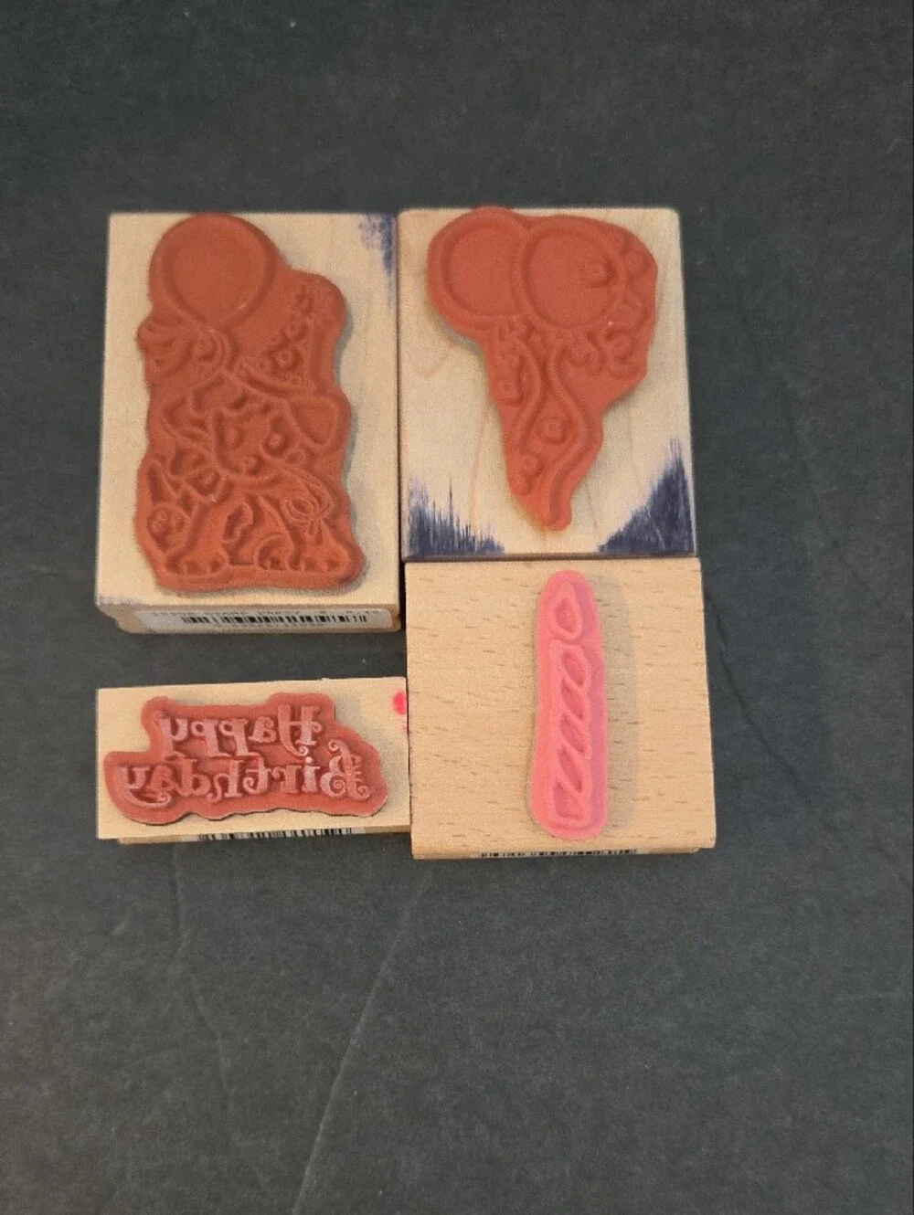 Wooden Birthday Stamp Set - 4 Stamps